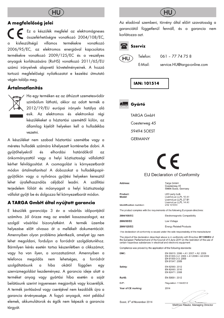 Livarno LED PARTY LIGHT User Manual | Page 6 / 14