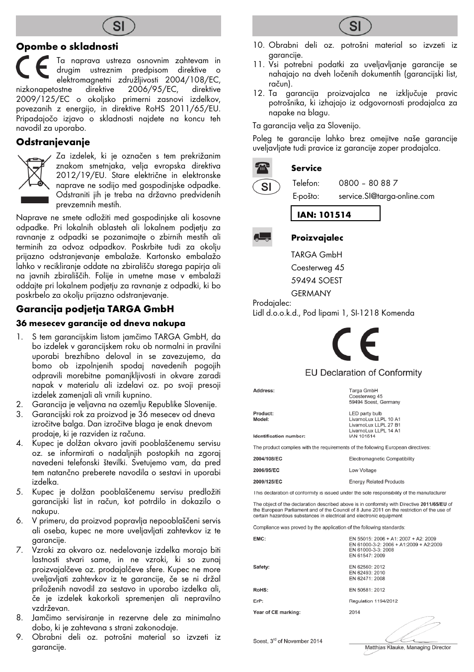Livarno LED PARTY LIGHT User Manual | Page 8 / 14