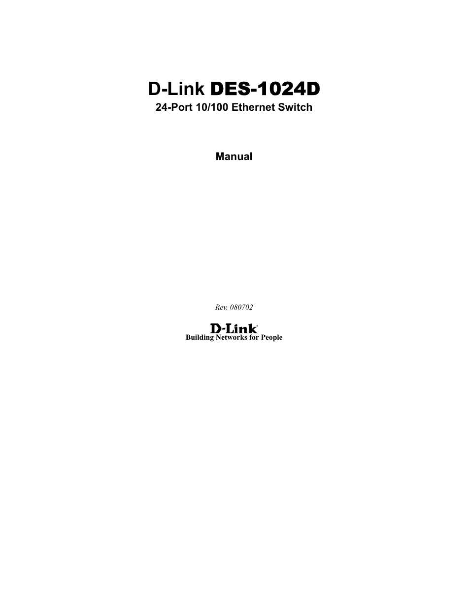 D-Link DES-1024D User Manual | 17 pages