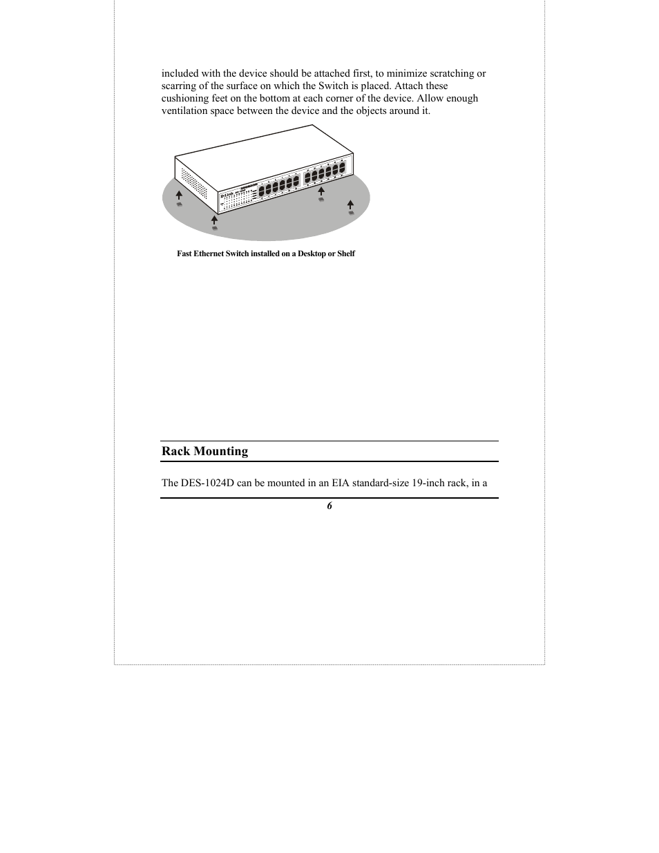 Rack mounting | D-Link DES-1024D User Manual | Page 8 / 17