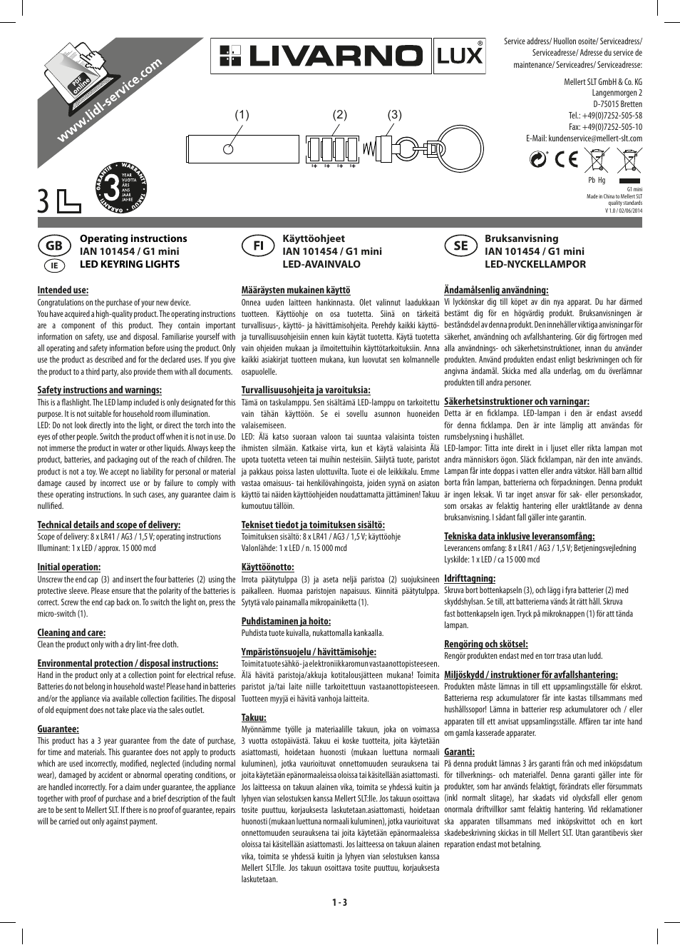 Livarno LED KEYRING LIGHTS User Manual | 3 pages