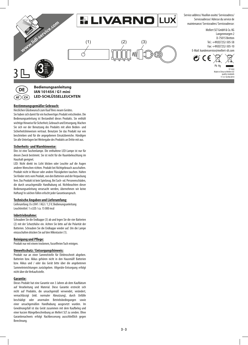 Livarno LED KEYRING LIGHTS User Manual | Page 3 / 3