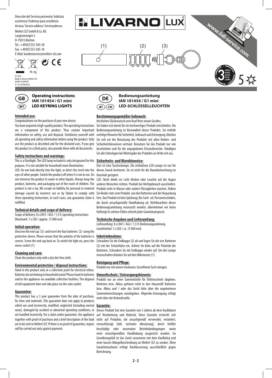 Livarno LED KEYRING LIGHTS User Manual | Page 2 / 2