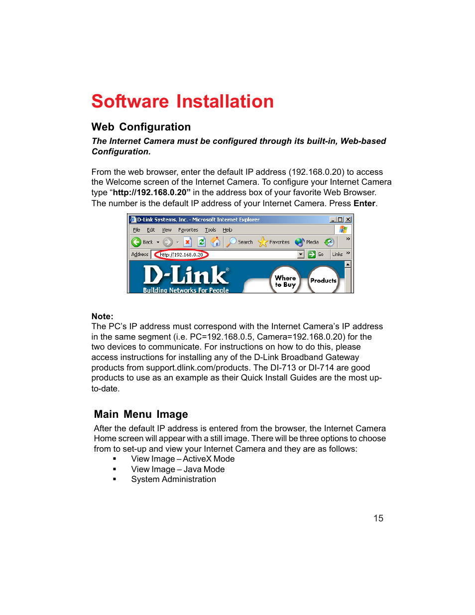 Software installation | D-Link DCS-1000W User Manual | Page 15 / 97