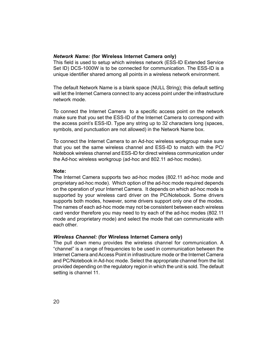 D-Link DCS-1000W User Manual | Page 20 / 97