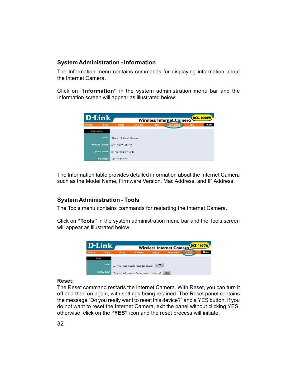 D-Link DCS-1000W User Manual | Page 32 / 97