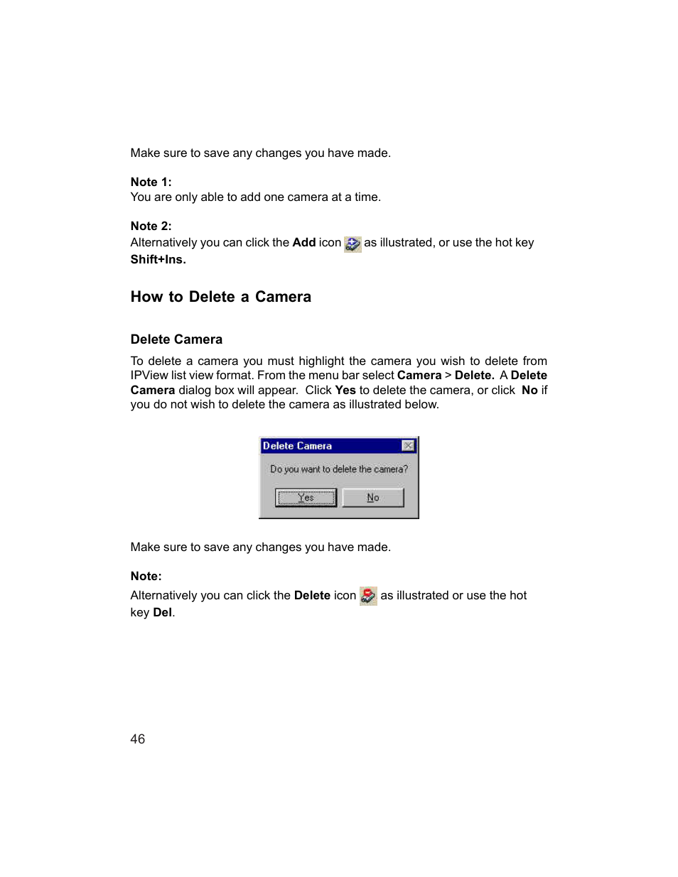 How to delete a camera | D-Link DCS-1000W User Manual | Page 46 / 97