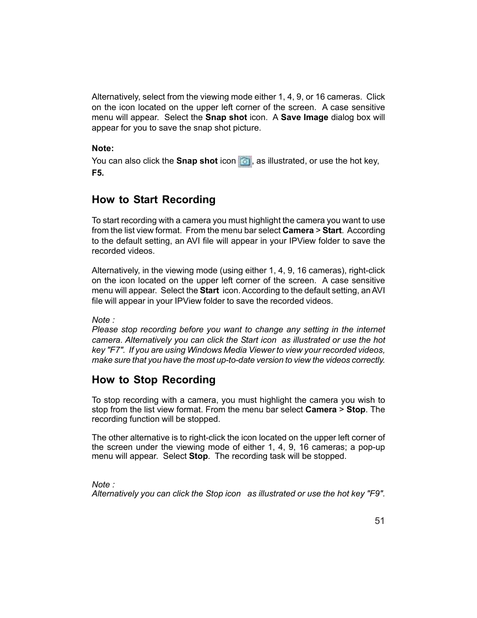 How to start recording, How to stop recording | D-Link DCS-1000W User Manual | Page 51 / 97