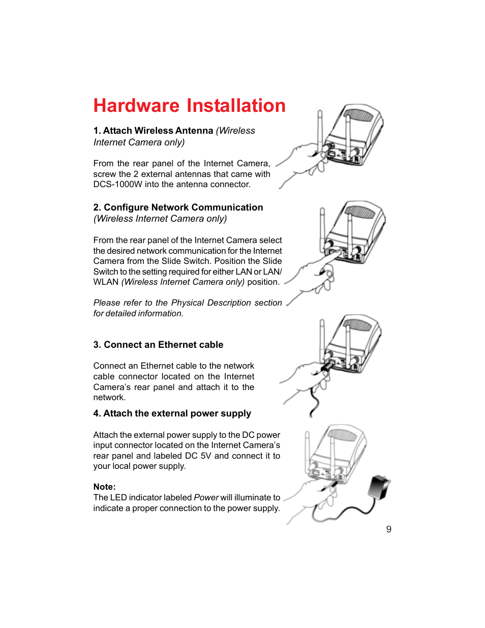 Hardware installation | D-Link DCS-1000W User Manual | Page 9 / 97