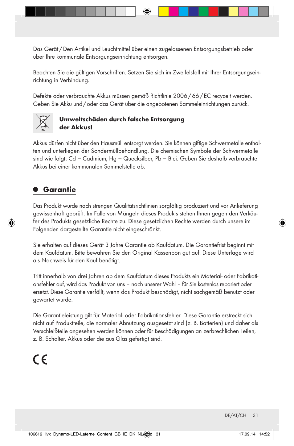 Garantie | Livarno Z31095 User Manual | Page 31 / 32