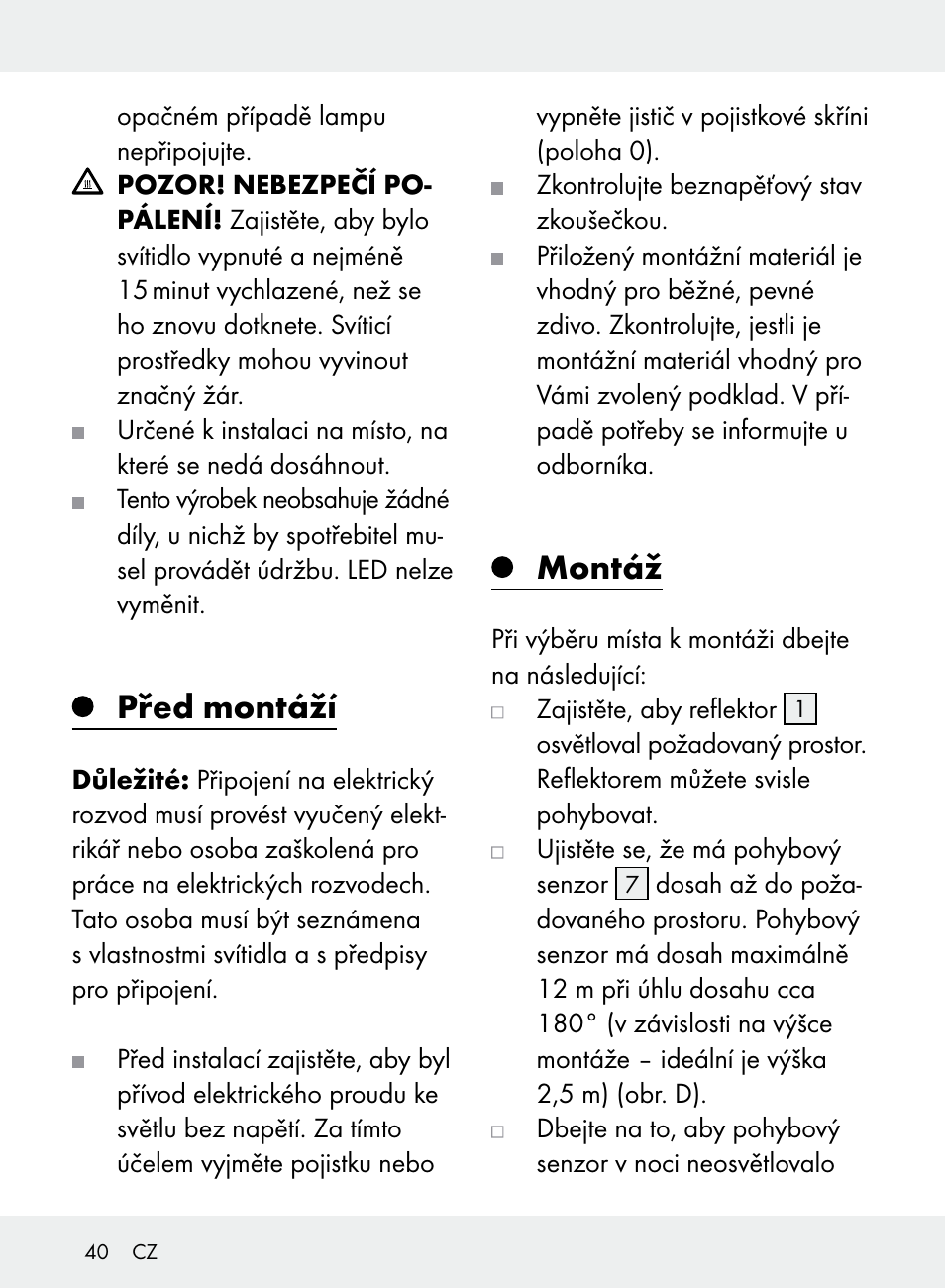 Před montáží, Montáž | Livarno Z31710A, Z31710B User Manual | Page 40 / 64