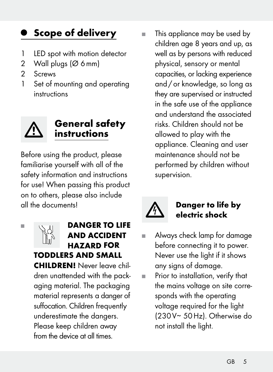 Scope of delivery, General safety instructions | Livarno Z31710A, Z31710B User Manual | Page 5 / 64