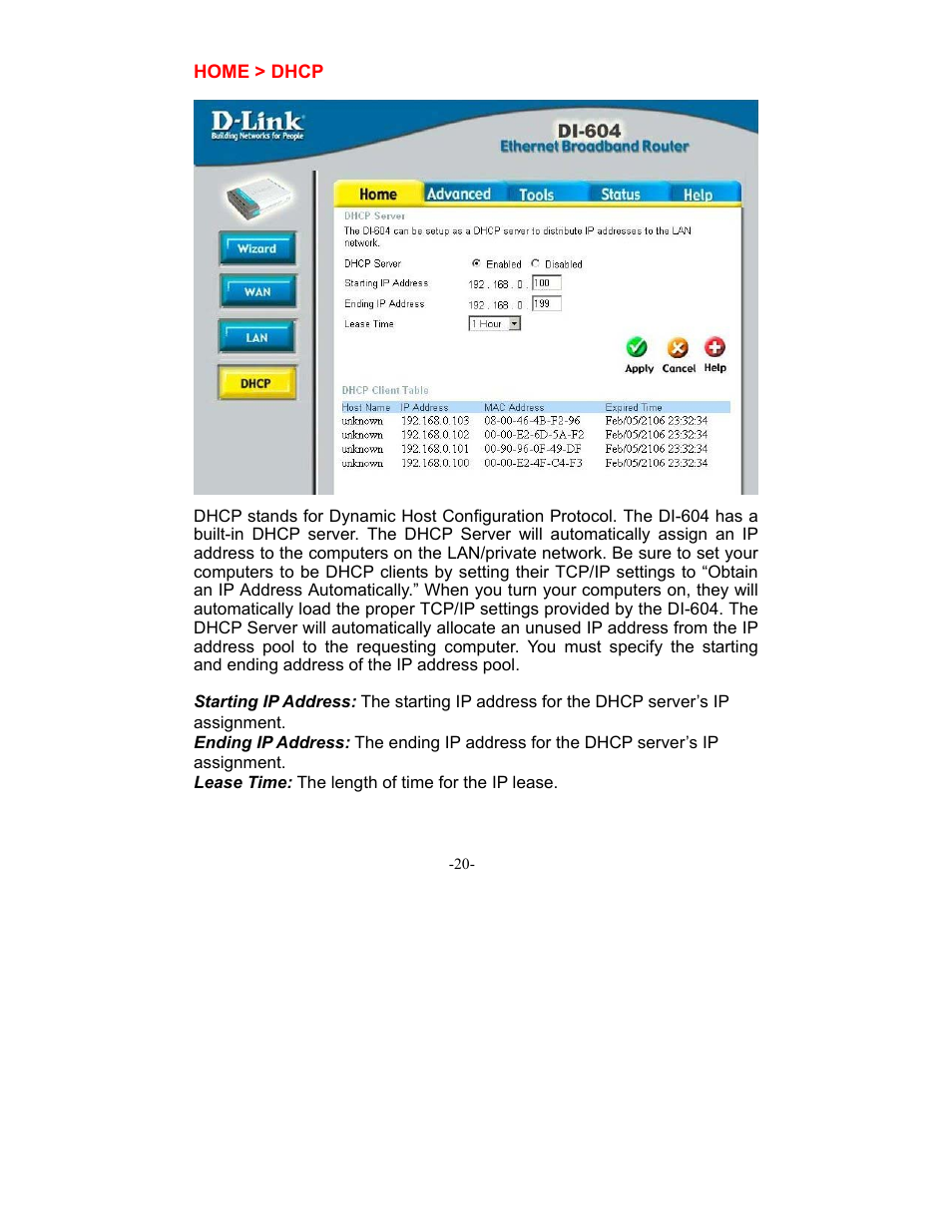 D-Link DI-604 User Manual | Page 20 / 79