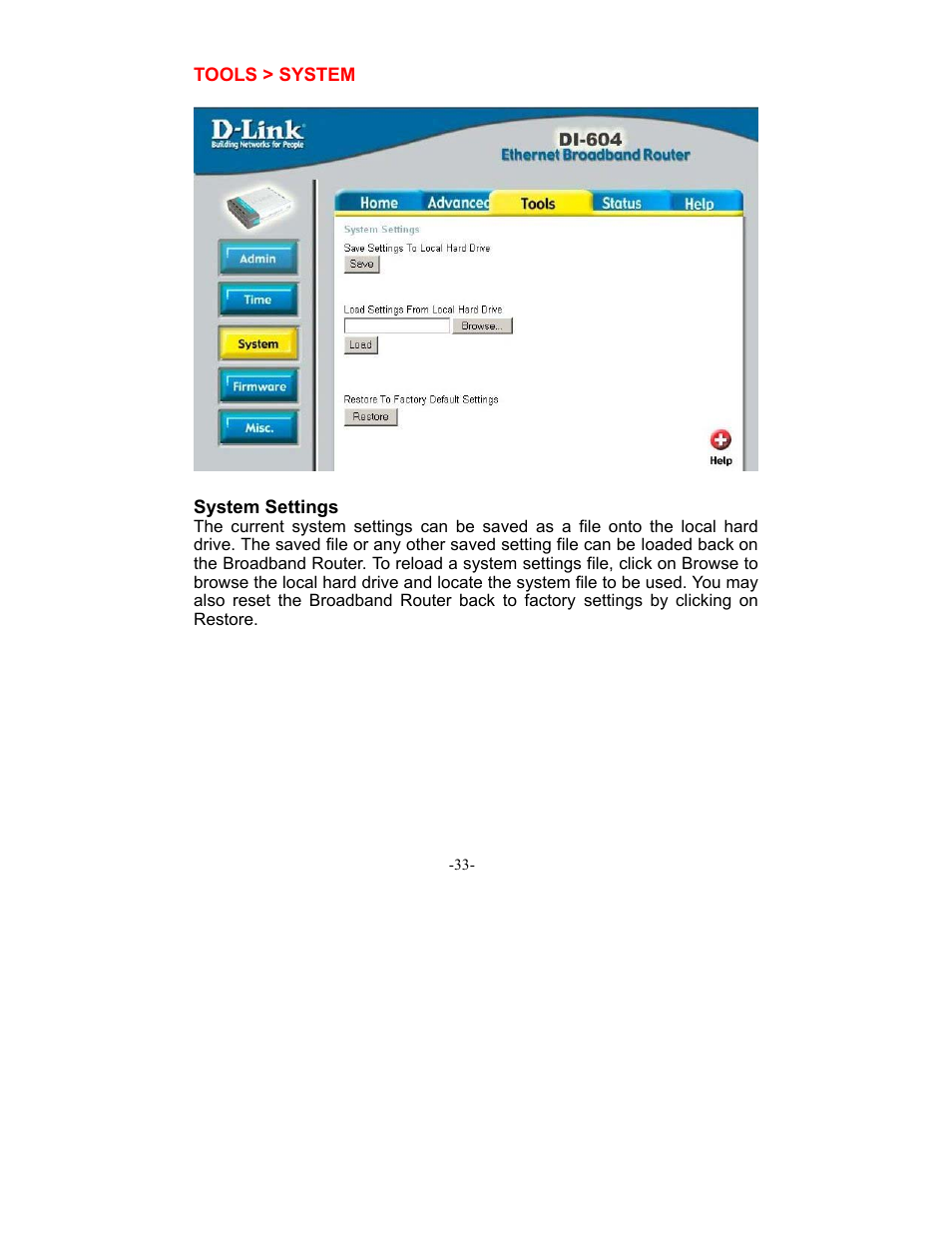 D-Link DI-604 User Manual | Page 33 / 79
