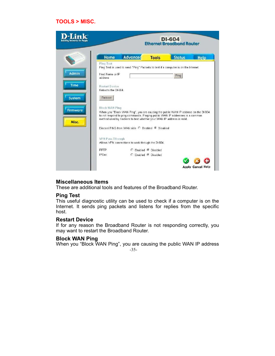 D-Link DI-604 User Manual | Page 35 / 79