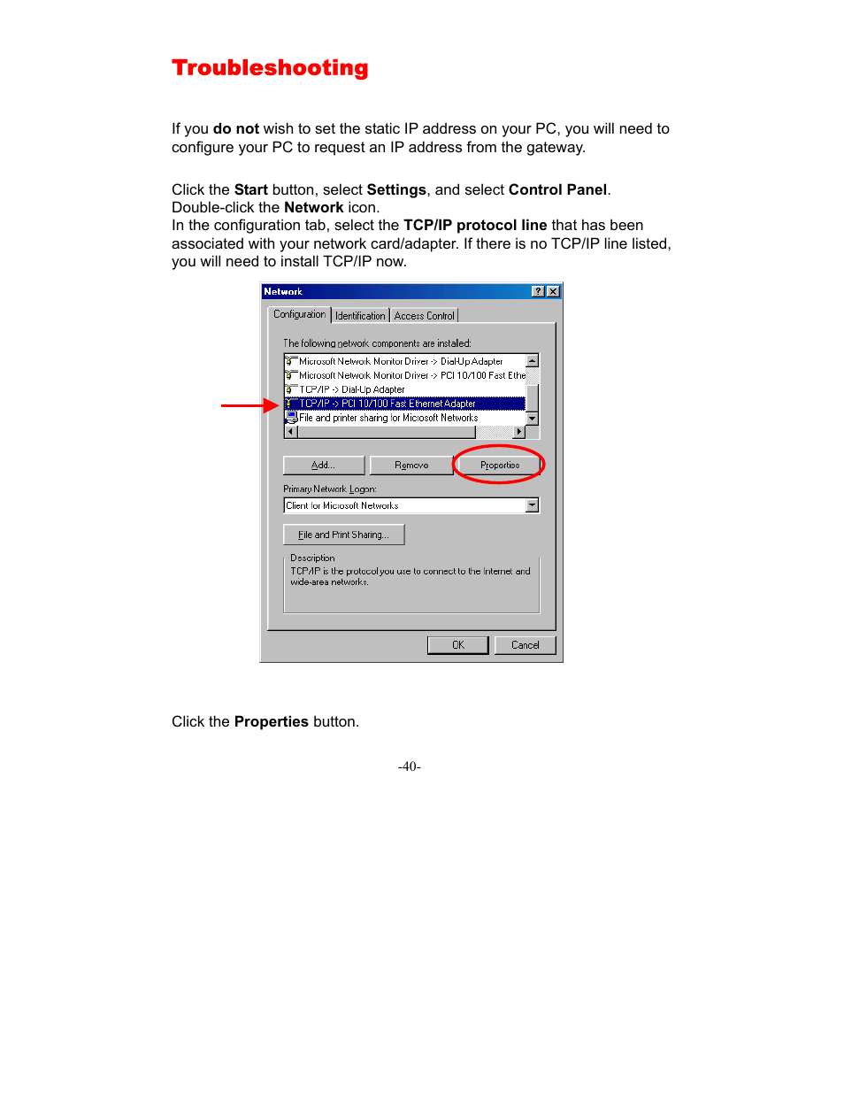 Troubleshooting | D-Link DI-604 User Manual | Page 40 / 79
