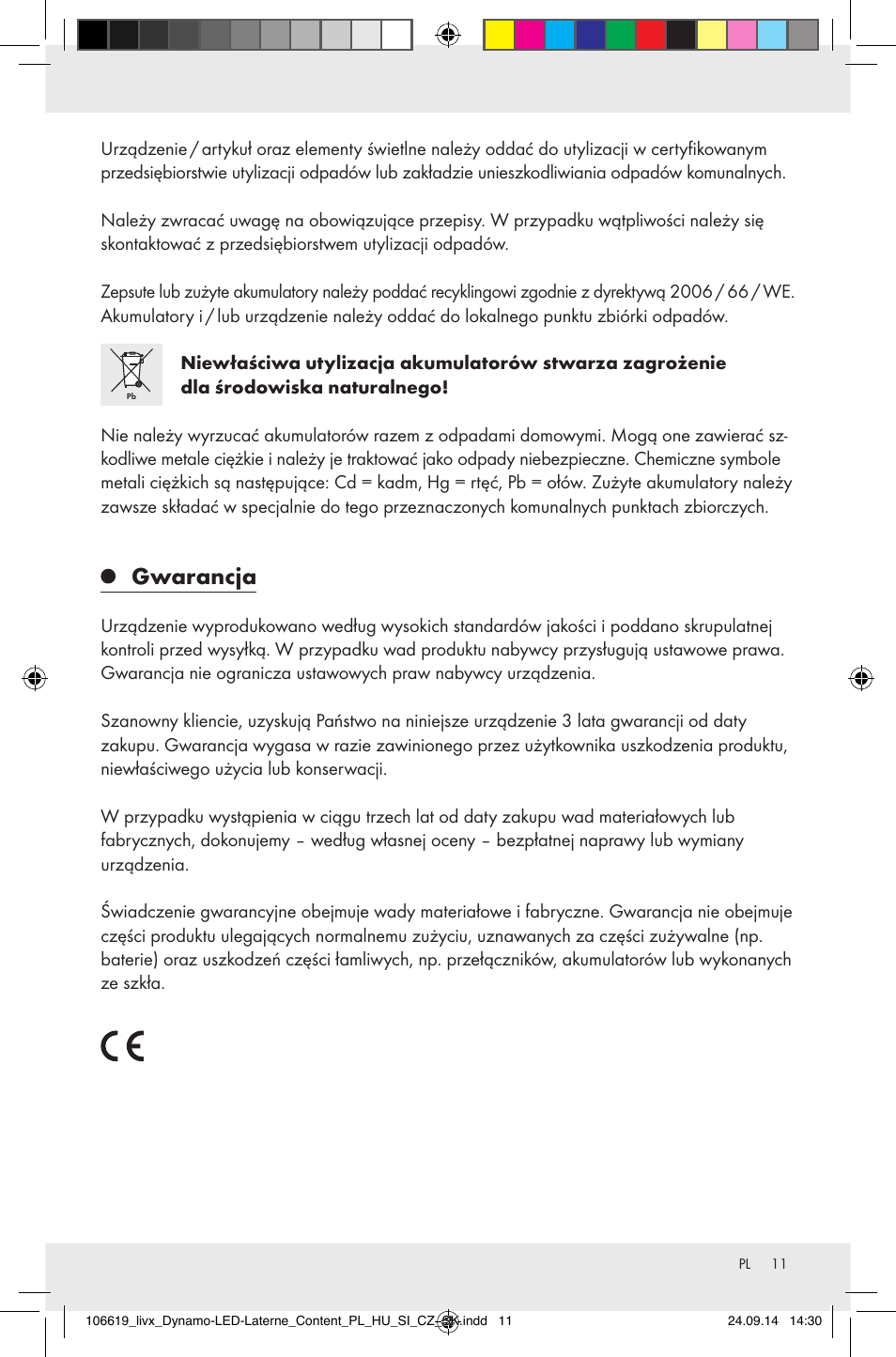Gwarancja | Livarno Z31095 User Manual | Page 11 / 33