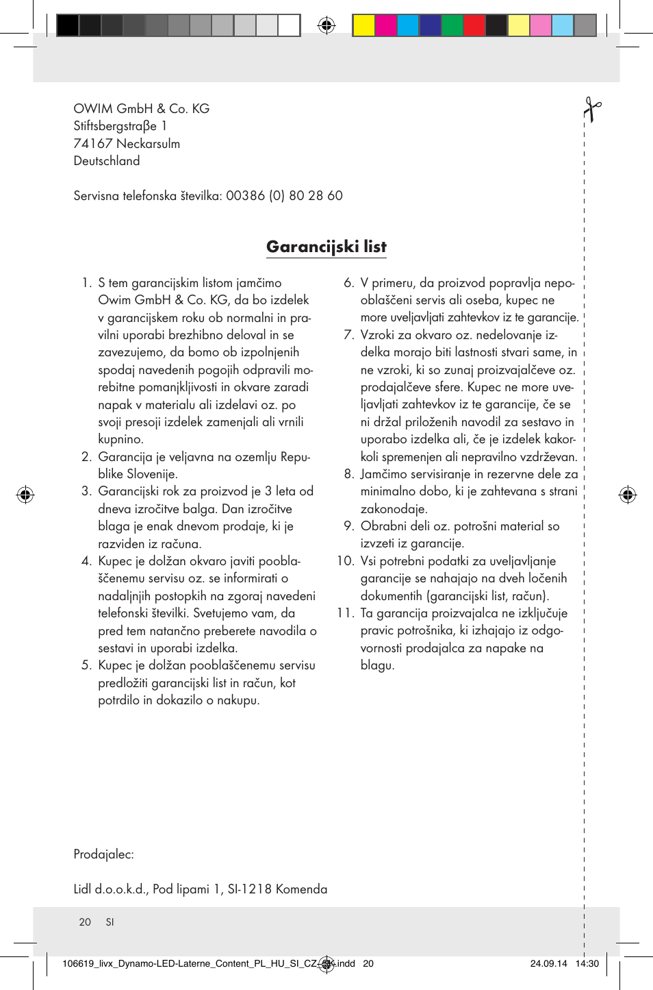 Garancijski list | Livarno Z31095 User Manual | Page 20 / 33