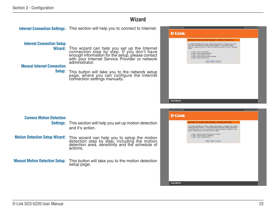 Wizard | D-Link DCS-5220 User Manual | Page 23 / 140