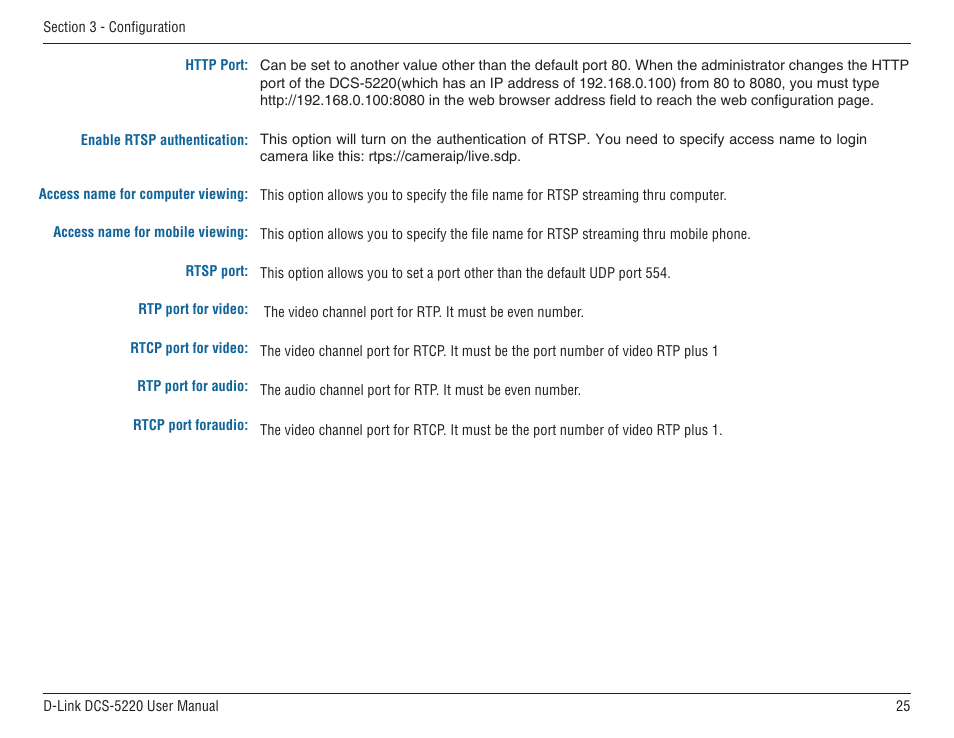 D-Link DCS-5220 User Manual | Page 25 / 140