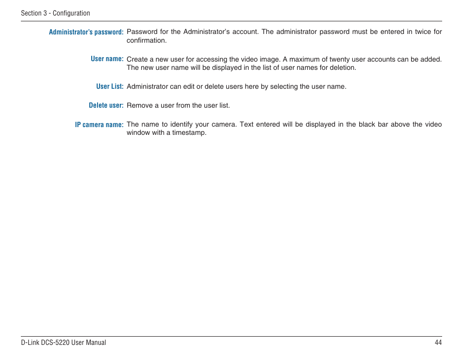 D-Link DCS-5220 User Manual | Page 44 / 140
