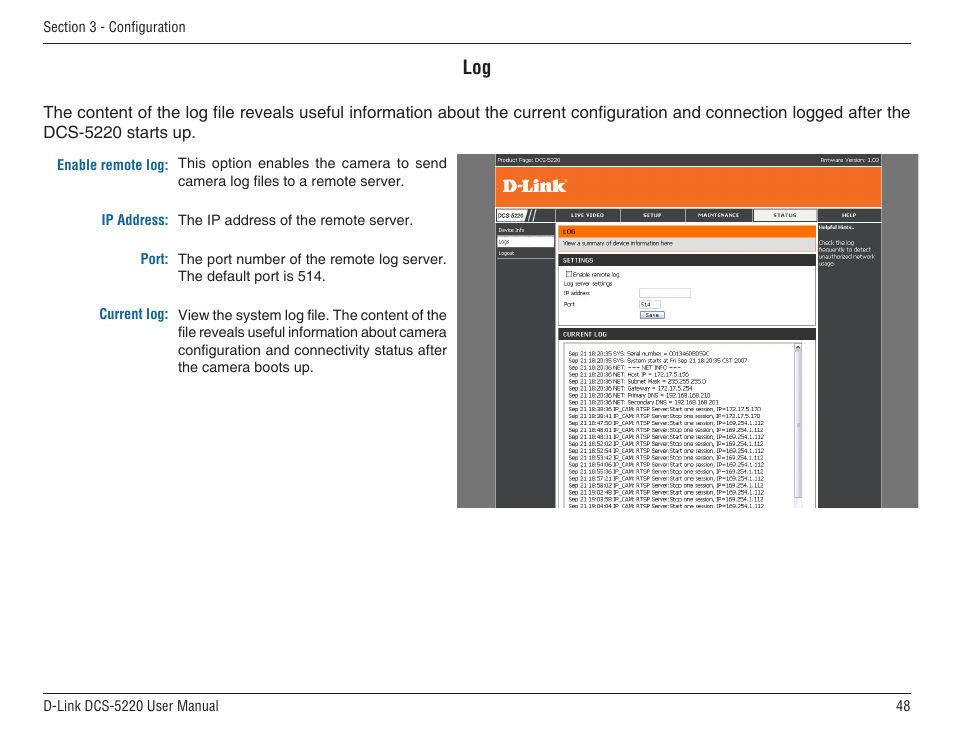 D-Link DCS-5220 User Manual | Page 48 / 140