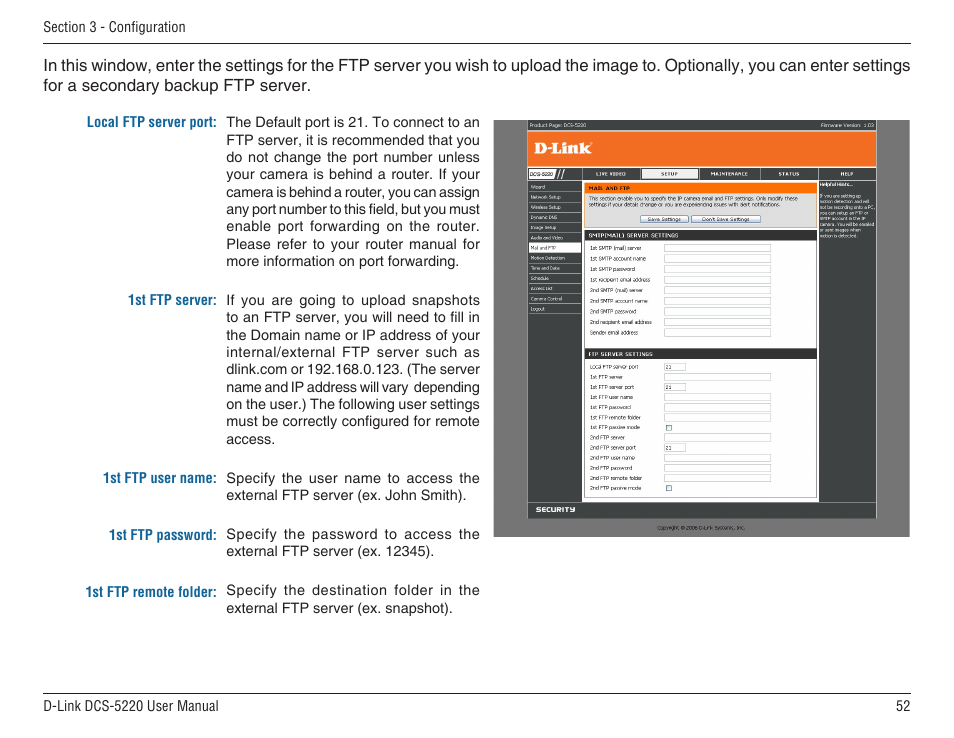 D-Link DCS-5220 User Manual | Page 52 / 140