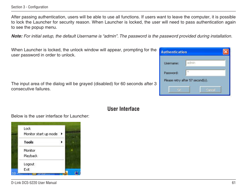 User interface | D-Link DCS-5220 User Manual | Page 61 / 140