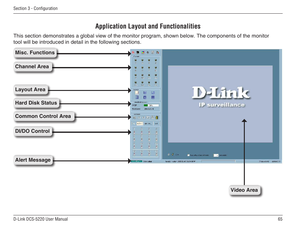 Application layout and functionalities | D-Link DCS-5220 User Manual | Page 65 / 140