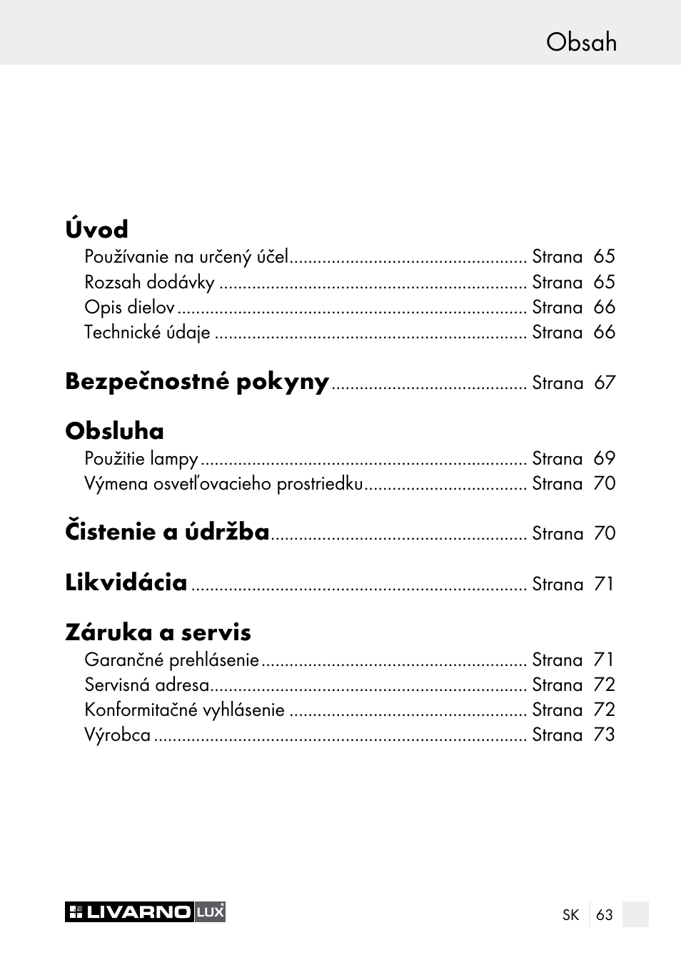 Livarno 7596-01хL User Manual | Page 63 / 89