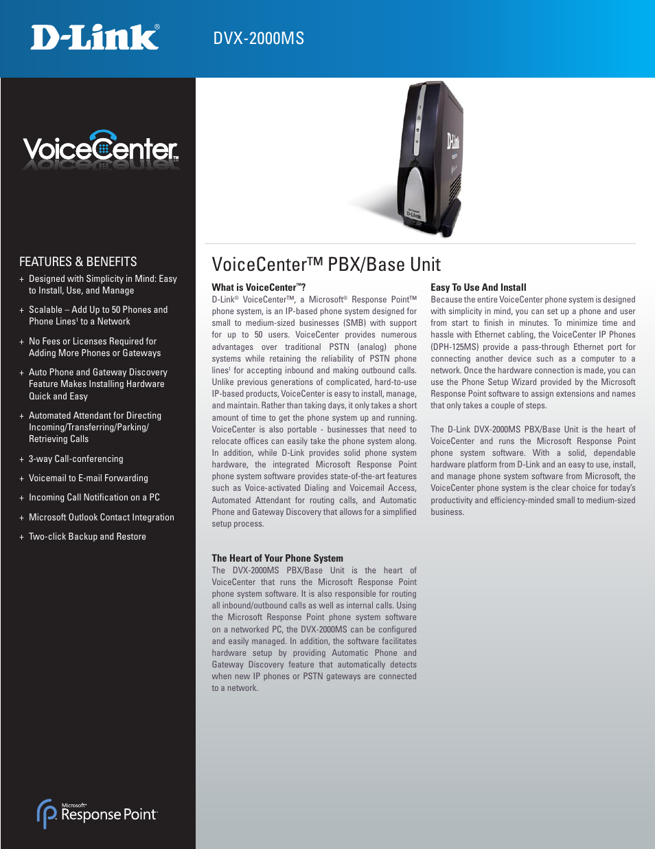 D-Link DVX-2000MS User Manual | 3 pages