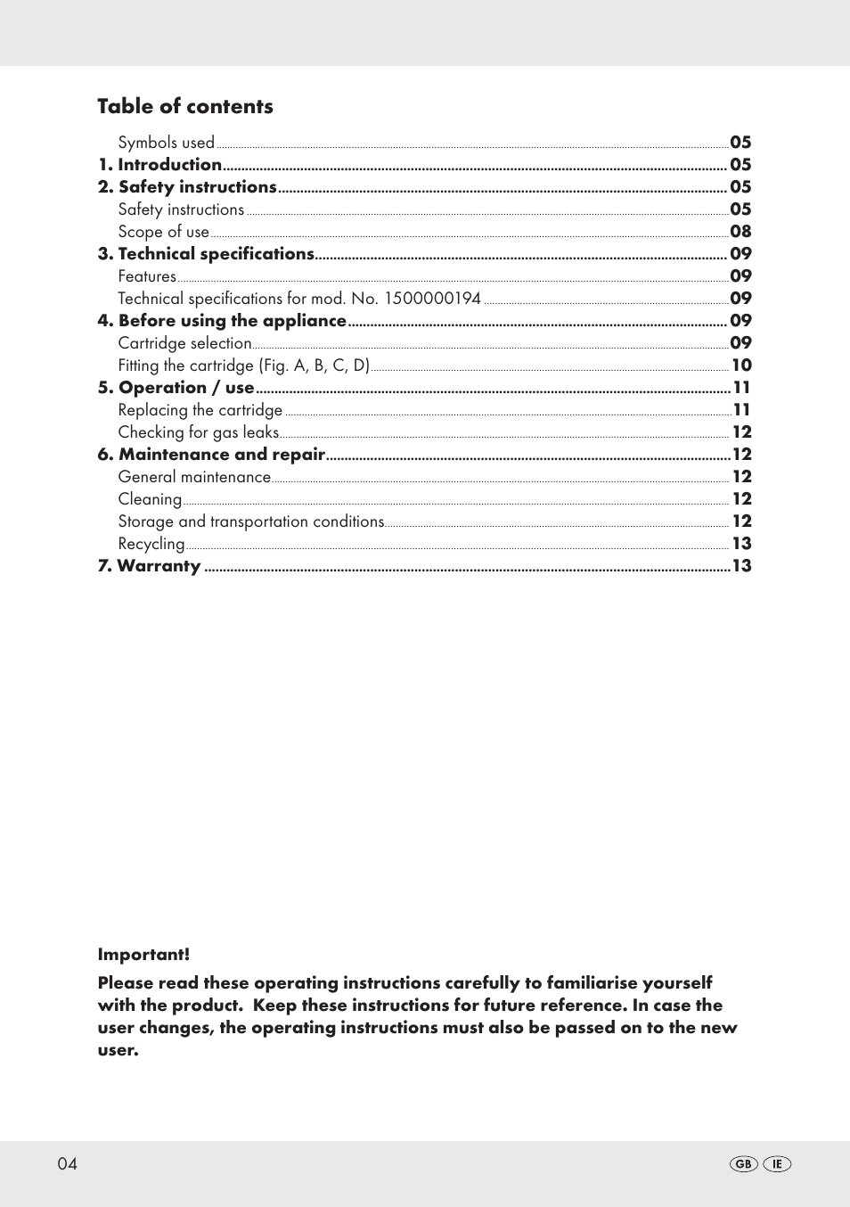 Livarno 1500000194 User Manual | Page 4 / 64