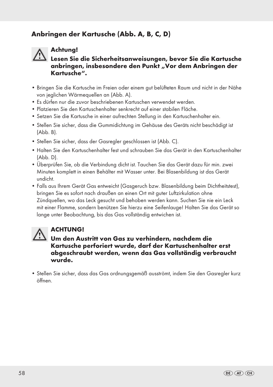 Anbringen der kartusche (abb. a, b, c, d) | Livarno 1500000194 User Manual | Page 58 / 64