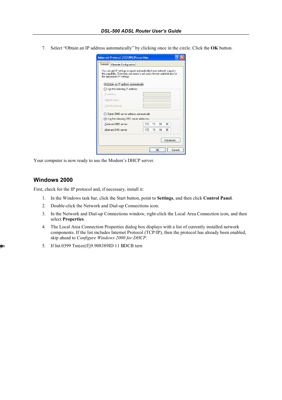 Windows 2000 | D-Link DSL-500 User Manual | Page 22 / 74