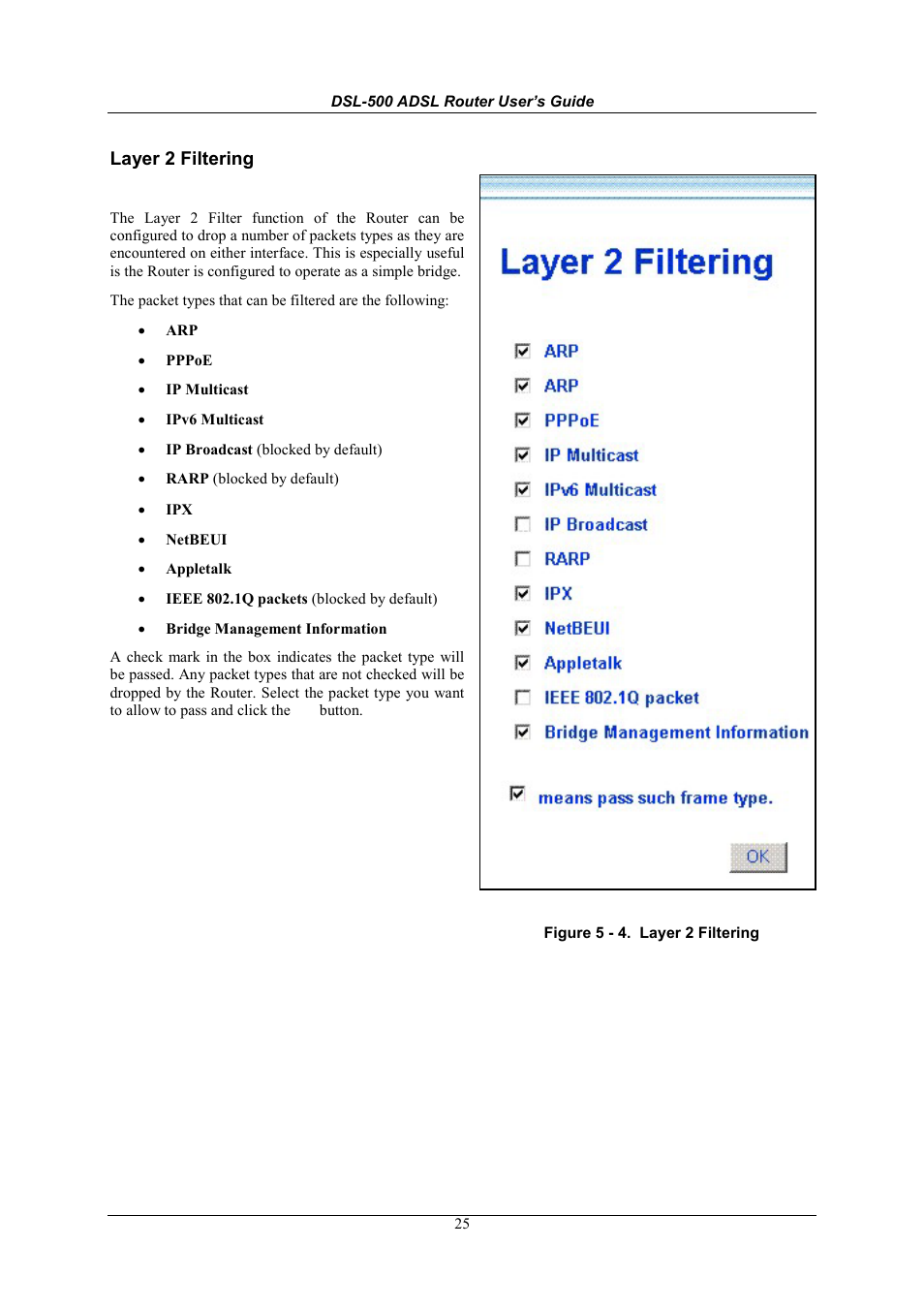 Layer 2 filtering | D-Link DSL-500 User Manual | Page 35 / 74