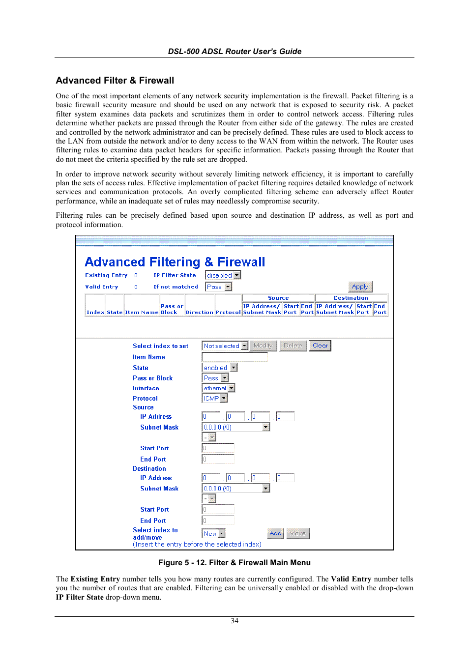 Advanced filter & firewall | D-Link DSL-500 User Manual | Page 44 / 74