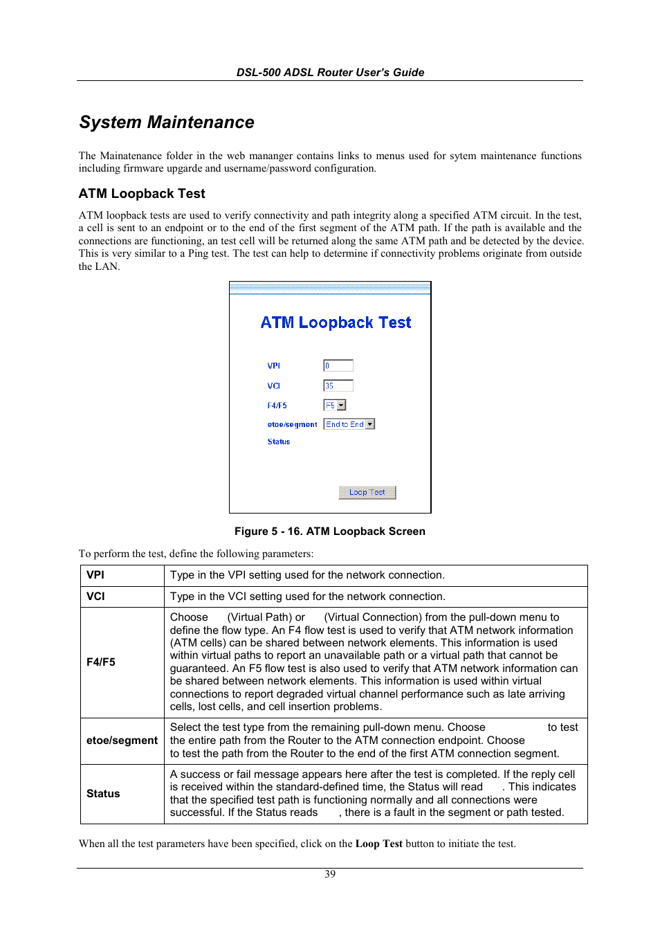 System maintenance | D-Link DSL-500 User Manual | Page 49 / 74