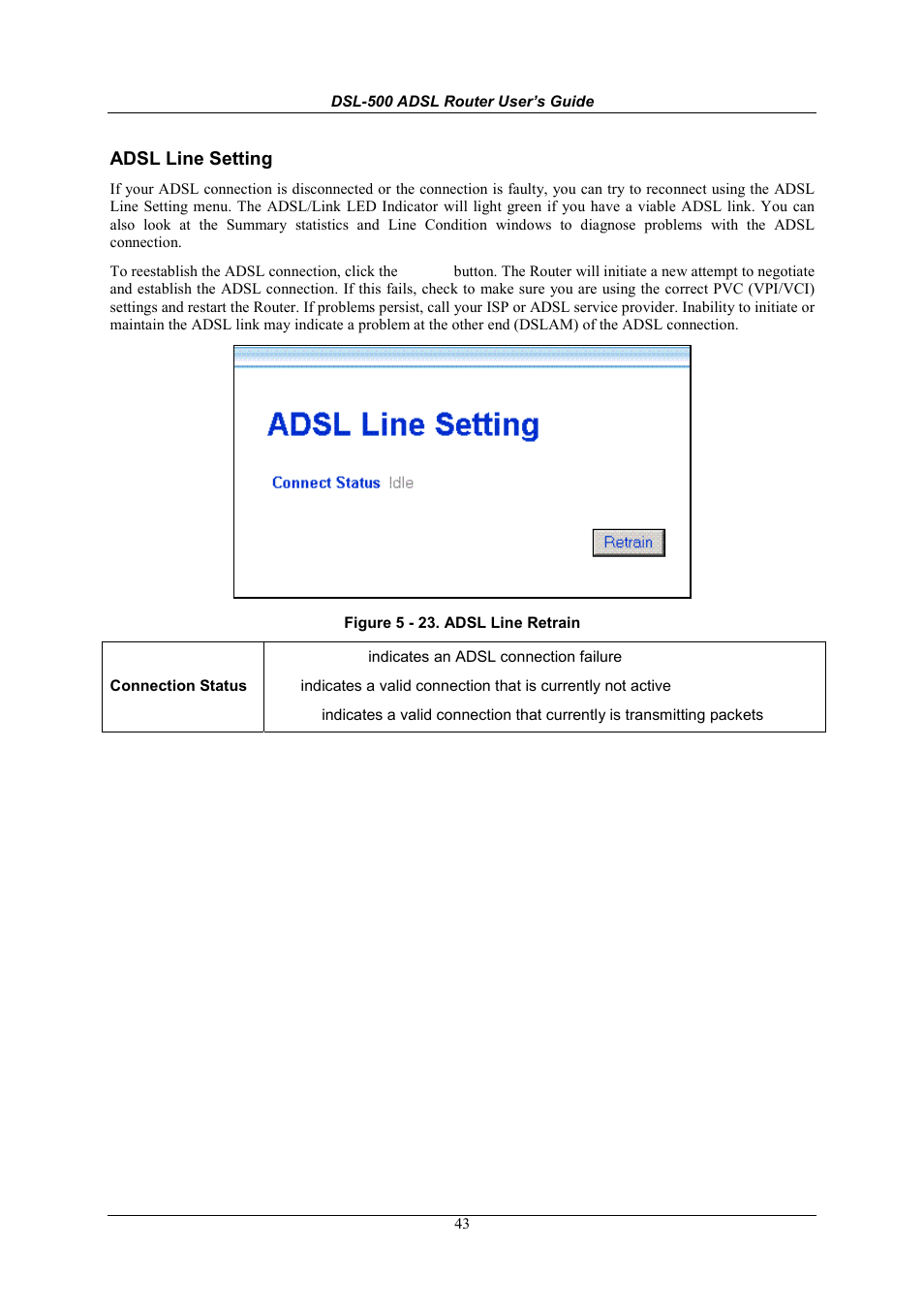 Adsl line setting | D-Link DSL-500 User Manual | Page 53 / 74