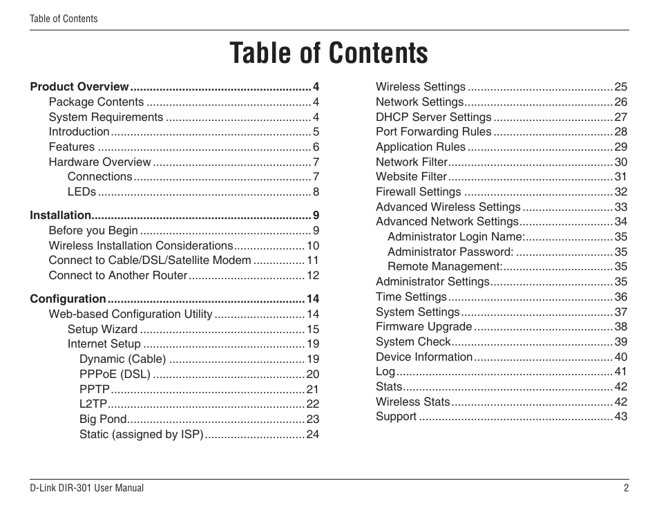 D-Link DIR-301 User Manual | Page 2 / 67
