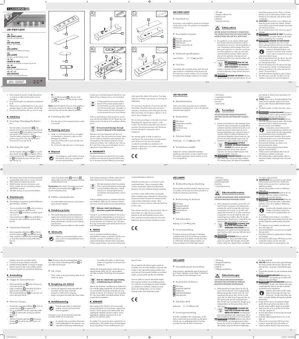 Livarno 100507-14-01 100507-14-02 User Manual | 2 pages