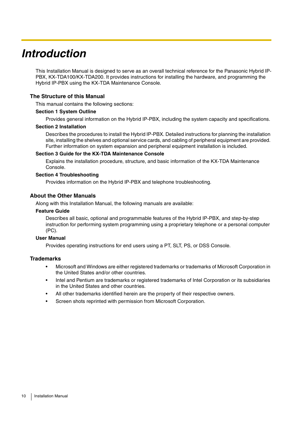 Introduction | D-Link KX-TDA100 User Manual | Page 10 / 250