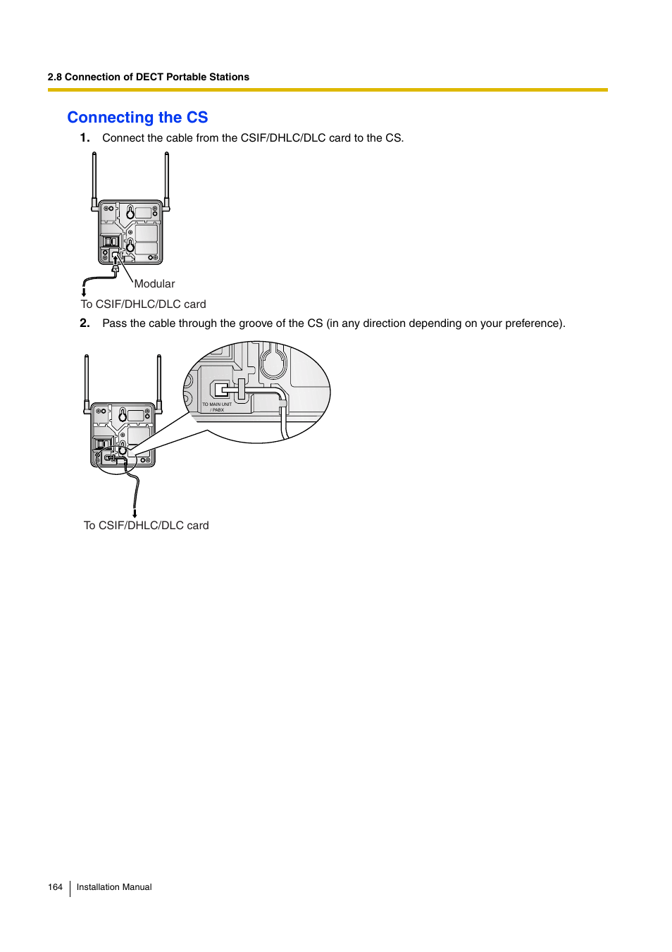 Connecting the cs | D-Link KX-TDA100 User Manual | Page 164 / 250