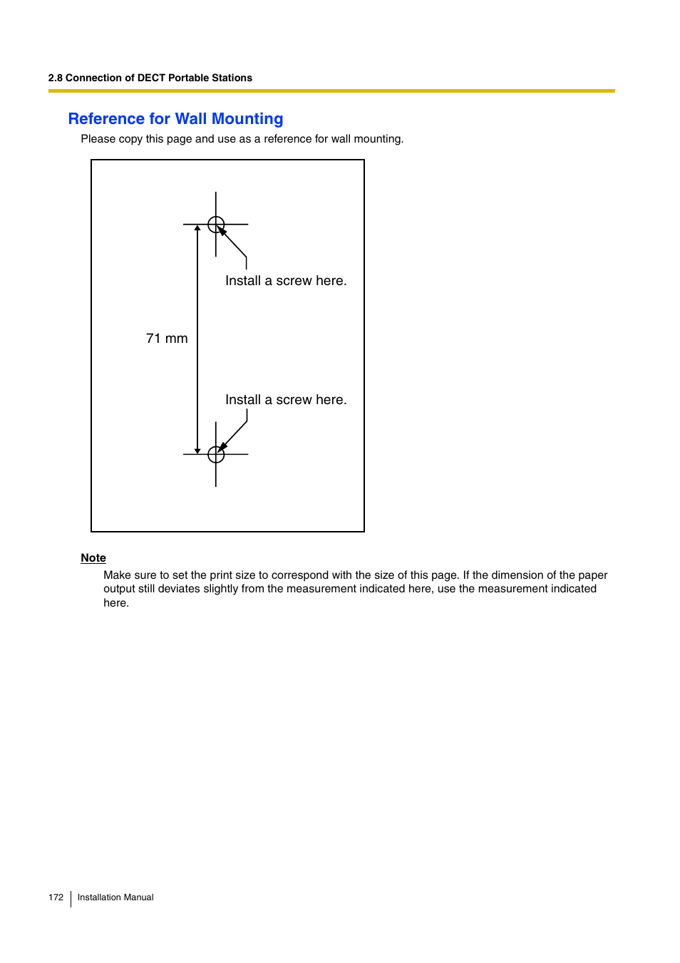 Reference for wall mounting | D-Link KX-TDA100 User Manual | Page 172 / 250