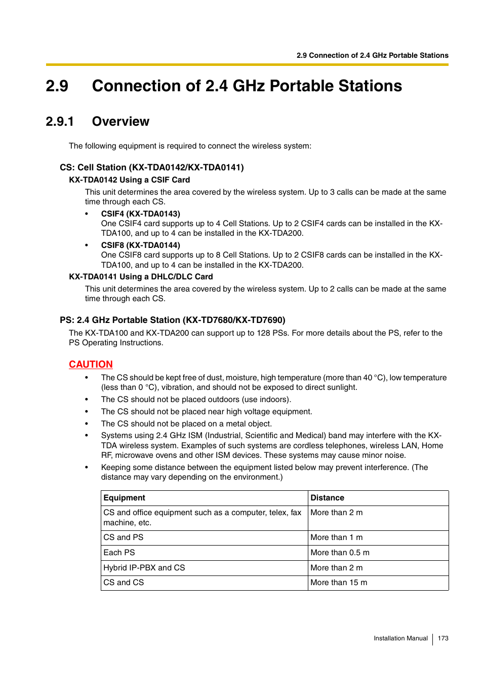 9 connection of 2.4 ghz portable stations, 1 overview | D-Link KX-TDA100 User Manual | Page 173 / 250