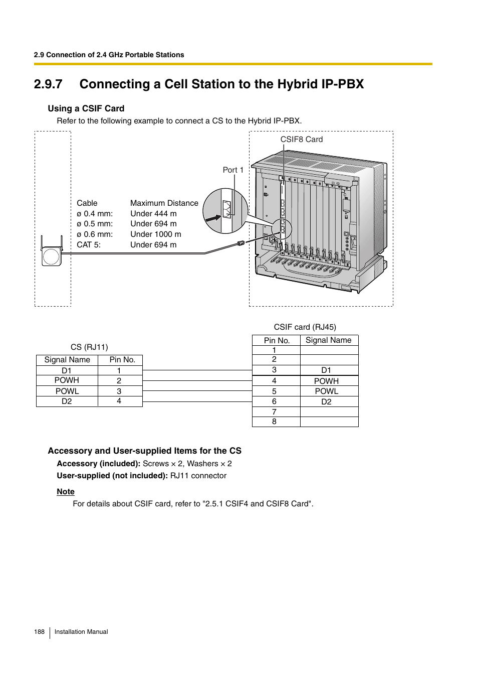 7 connecting a cell station to the hybrid ip-pbx, 7 connecting a cell station to the hybrid ip- pbx | D-Link KX-TDA100 User Manual | Page 188 / 250