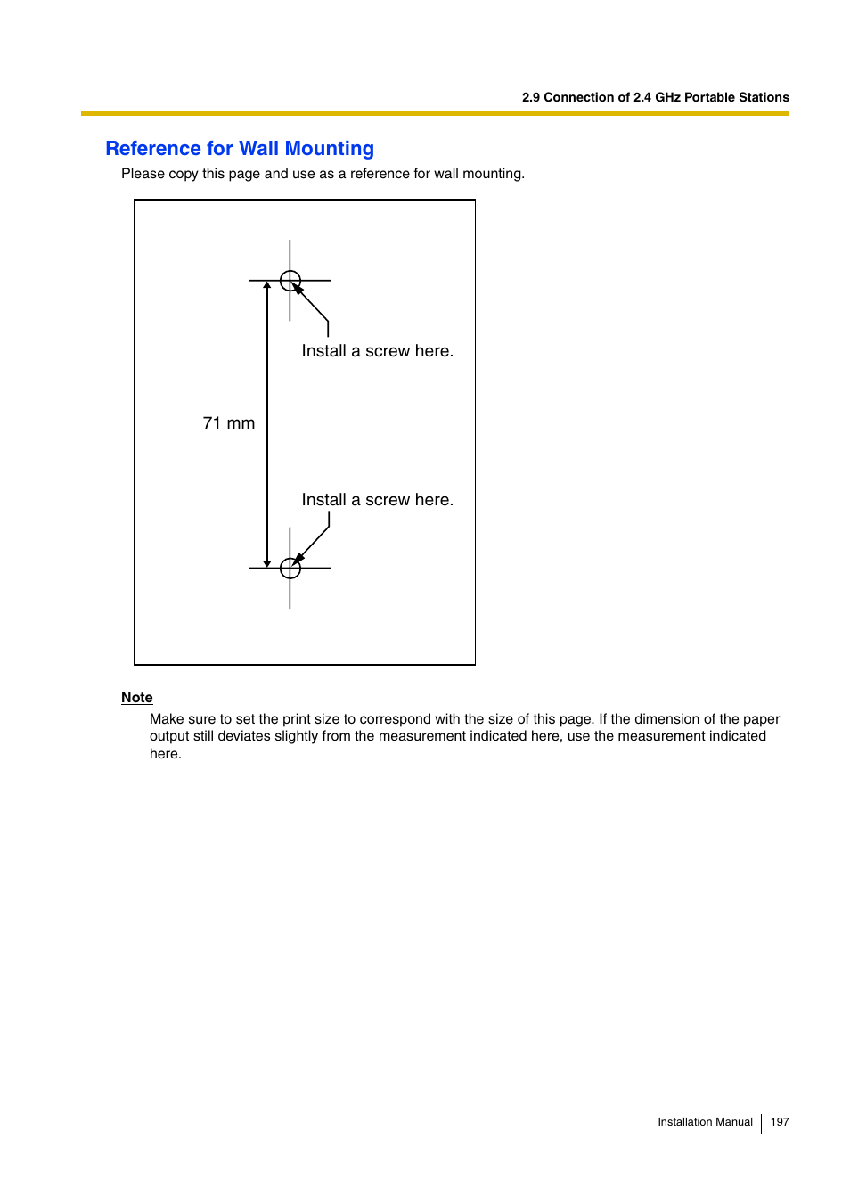 Reference for wall mounting | D-Link KX-TDA100 User Manual | Page 197 / 250