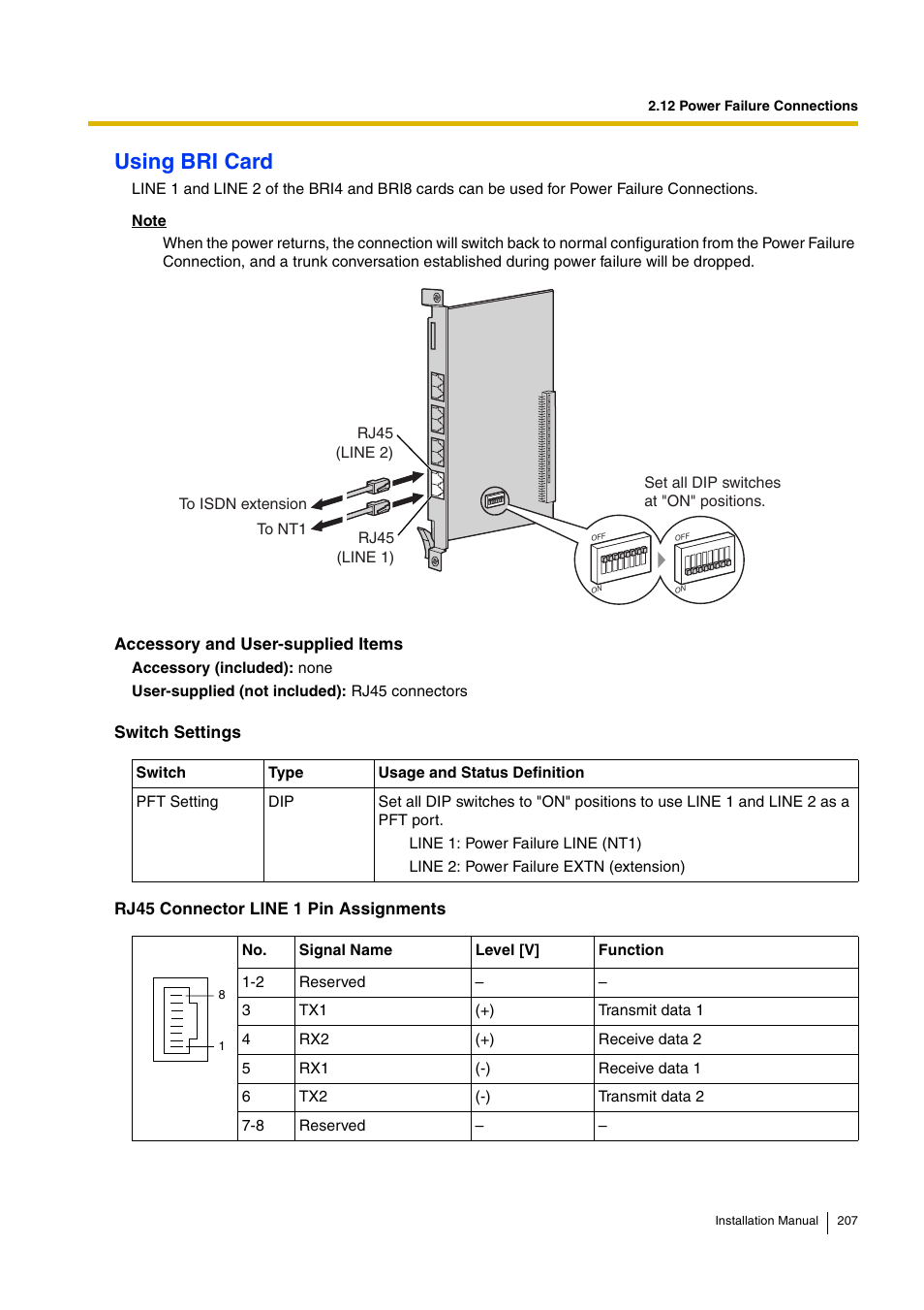 Using bri card | D-Link KX-TDA100 User Manual | Page 207 / 250