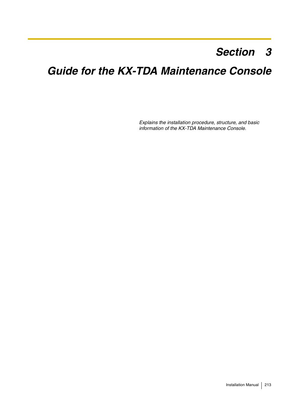 Guide for the kx-tda maintenance console | D-Link KX-TDA100 User Manual | Page 213 / 250