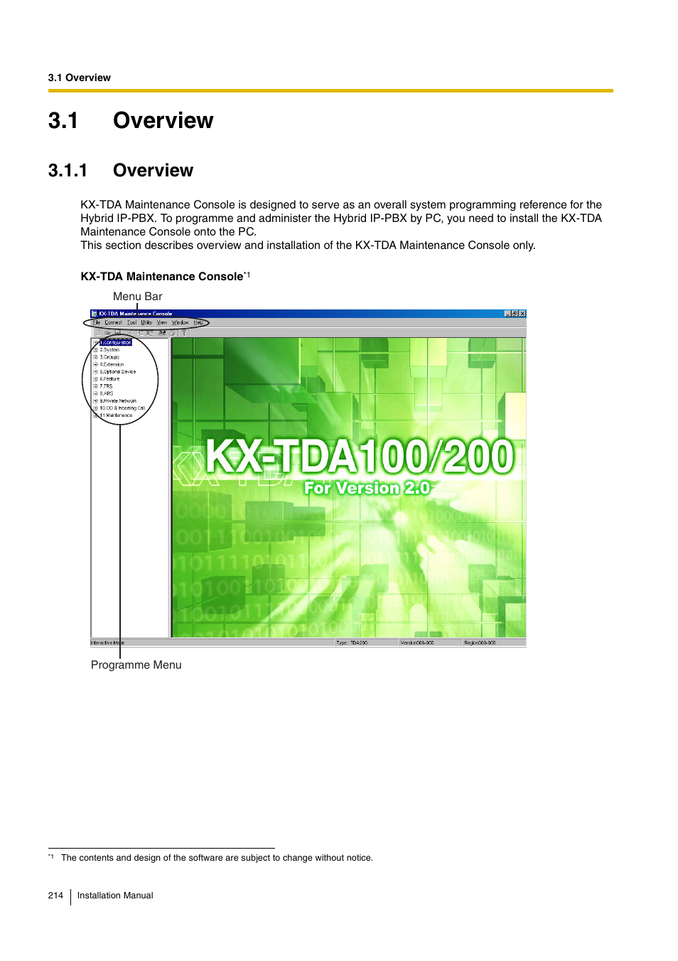 1 overview | D-Link KX-TDA100 User Manual | Page 214 / 250