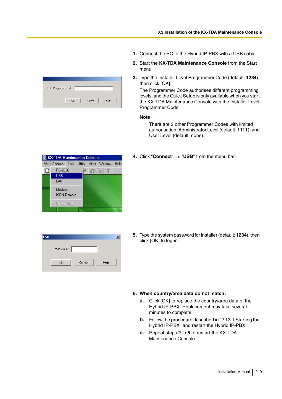 D-Link KX-TDA100 User Manual | Page 219 / 250